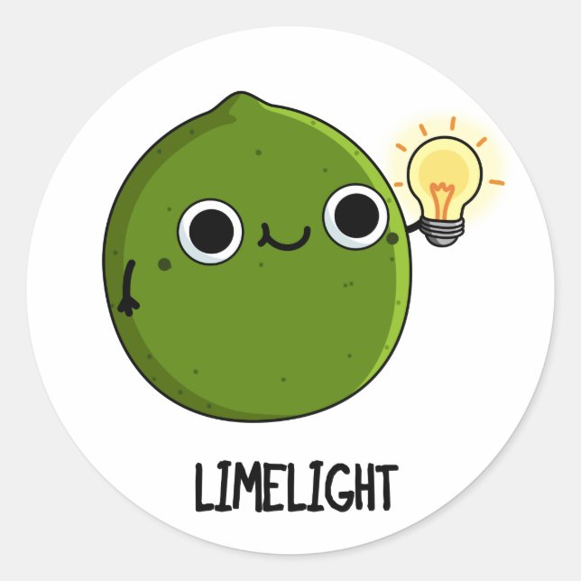 Pegatina Redonda Lime-light Funny Fruit Lime Pun (Anverso)