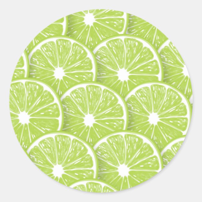 Pegatina Redonda Lime Slices (Anverso)