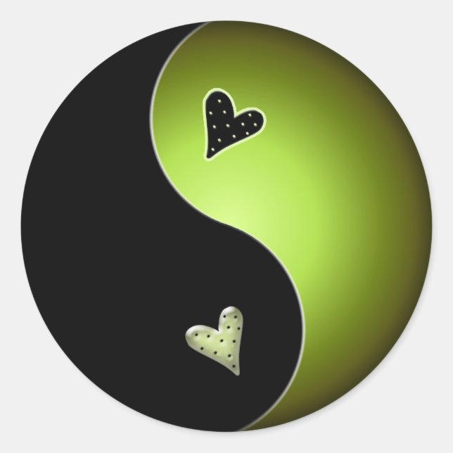 Pegatina Redonda lime yin yang (Anverso)