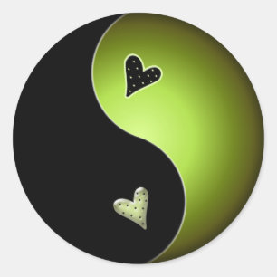 Pegatina Redonda lime yin yang