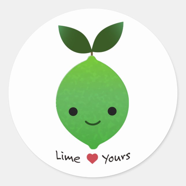 Pegatina Redonda Lime Yours Cute Kawaii Lime (Anverso)