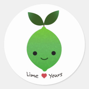 Pegatina Redonda Lime Yours Cute Kawaii Lime