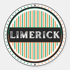 Pegatina Redonda Limerick City Pride Emblem – Irish Identity