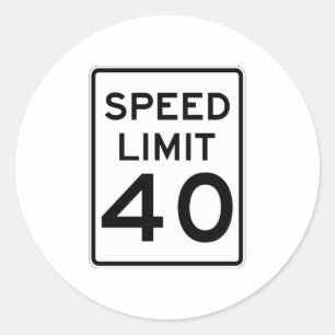 Pegatina Redonda Límite de velocidad Rótulo de 40 MPH