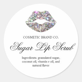 Pegatina Redonda Límites Purpurinoso Escrutinio de la Lip de Azúcar