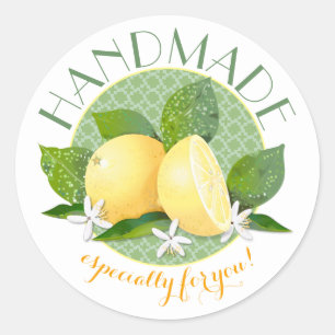 Pegatina Redonda Limon enlatado regalo de vacaciones