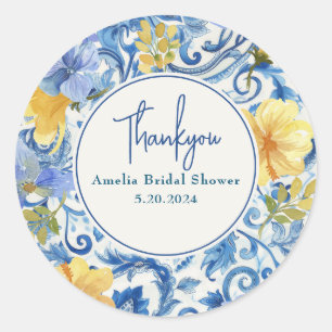 Pegatina Redonda Limon fruta cítrica Regadera principal despedida d