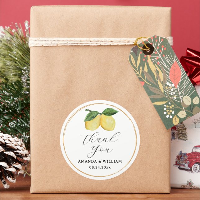 Pegatina Redonda Limon Gracias (Vacaciones)