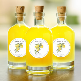 Pegatina Redonda Limon Limoncello Gracias Favor para Despedida de S