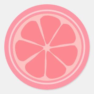 Pegatina Redonda Limón rosado