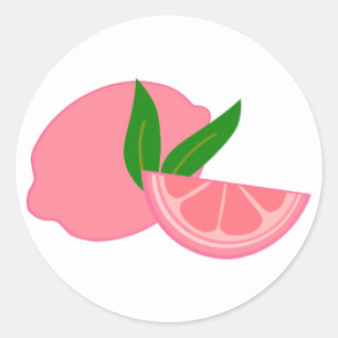 Pegatina Redonda Limón rosado