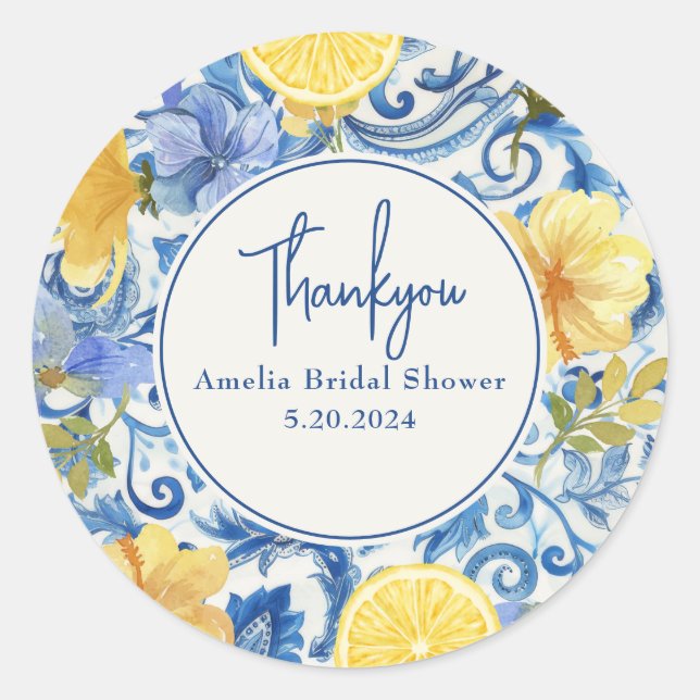 Pegatina Redonda Limonada fruta cítrica Regalo principal para la de (Anverso)