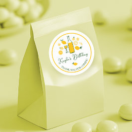 Pegatina Redonda Limoncello Limonada Cumpleaños Personalizado Limón