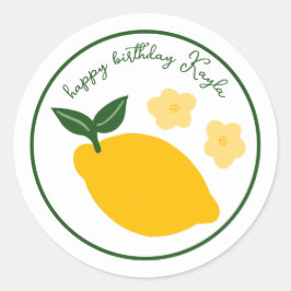 Pegatina Redonda Limoncello Limonada Limón Cumpleaños Personalizado