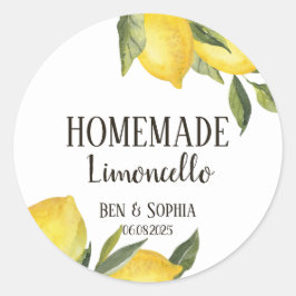 Pegatina Redonda Limoncello Rústico Moderno Casero Limoncello
