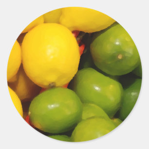 Pegatina Redonda Limones y cales
