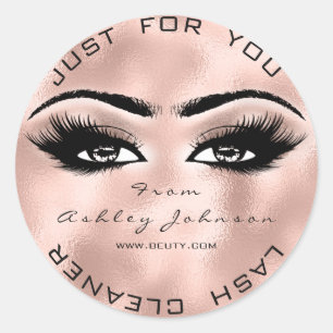 Pegatina Redonda Limpiador color de rosa rosado del maquillaje del