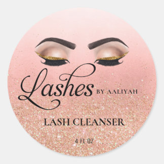 Pegatina Redonda Limpiador de baño de Purpurina Lash Lash de Glam B