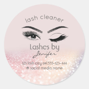 Pegatina Redonda Limpiador de cenizas purpurinoso de lujo