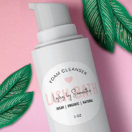 Pegatina Redonda Limpiador de extensiones de barra con logotipo de 