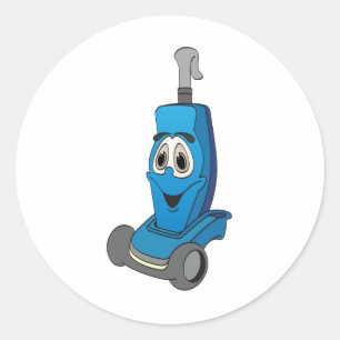 Pegatina Redonda Limpiador de vacío azul