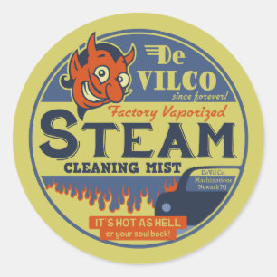 Pegatina Redonda Limpiador de vapor de DeVilco