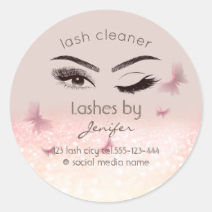 Pegatina Redonda Limpiador lujoso purpurinoso de extensión de ceniz