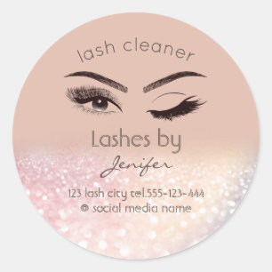 Pegatina Redonda Limpiador lujoso purpurinoso de extensión de ceniz