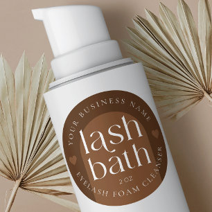 Pegatina Redonda Limpiador moderno de espuma de baño Boho Terracott