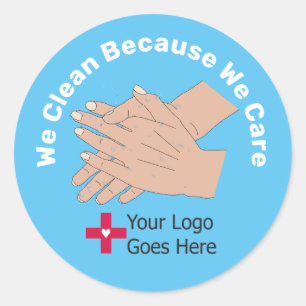 Pegatina Redonda Limpiamos porque nos importa