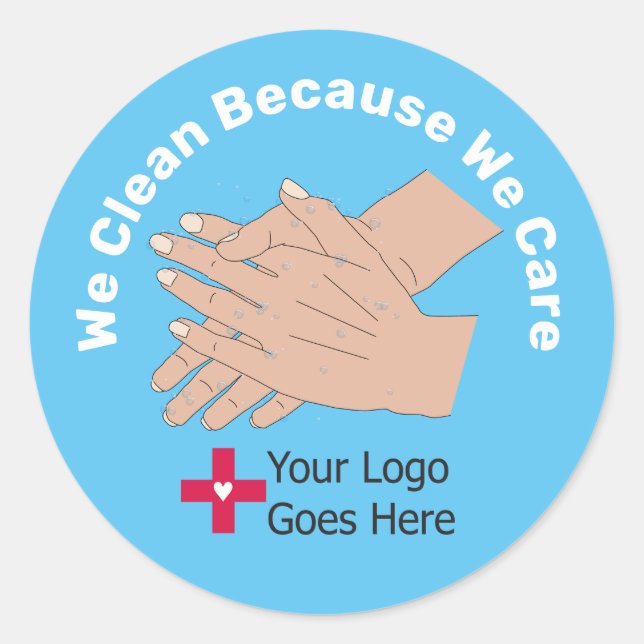 Pegatina Redonda Limpiamos porque nos importa (Anverso)