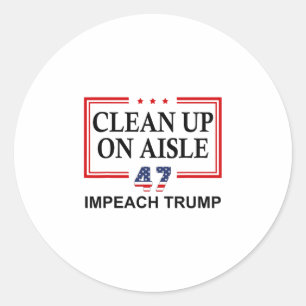 Pegatina Redonda Limpiar en pasillo 47 Impugnar a Trump 86 47 Anti