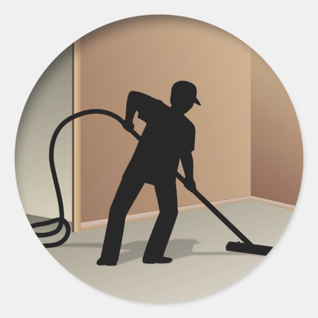 Pegatina Redonda Limpieza de alfombras (Anverso)