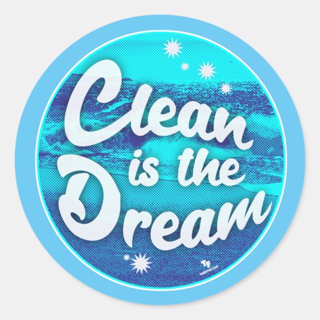 Pegatina Redonda Limpieza de la playa de Dream Cleanup Green Lifest (Anverso)