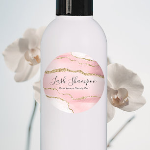 Pegatina Redonda Limpieza de Shampoo de extensión de la agea de oro