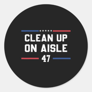 Pegatina Redonda Limpieza en el pasillo 47 Anti Trump 8647 86 47 Im