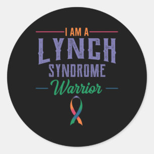 Pegatina Redonda Linch Syndrome Warrior Awareness Ribbon Hnpcc Pati