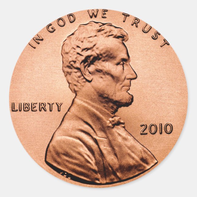 PEGATINA REDONDA LINCOL PENNY (Anverso)