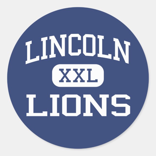 Pegatina Redonda Lincoln - leones - alto - Lincoln Rhode Island (Anverso)