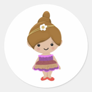 Pegatina Redonda linda personalizado princesa