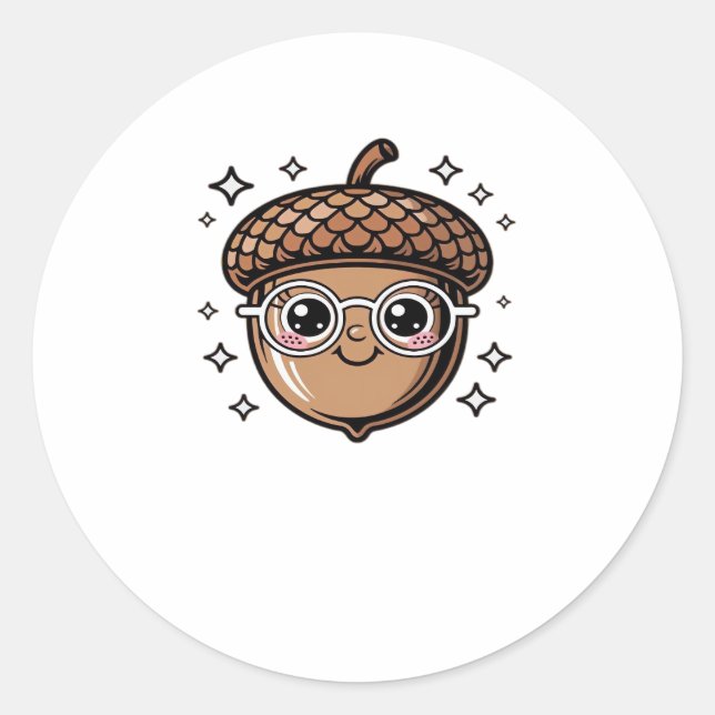 Pegatina Redonda lindo acorn Classic T-Shirt (Anverso)