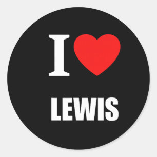 Pegatina Redonda Lindo amo corazón Lewis padres esposa Husnd Valent