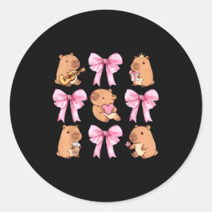 Pegatina Redonda Lindo Coquette Nk Lazo Kawaii Amante del Carpincho