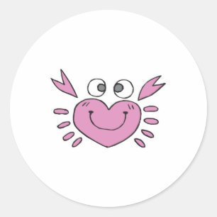 Pegatina Redonda lindo cráneo de corazón