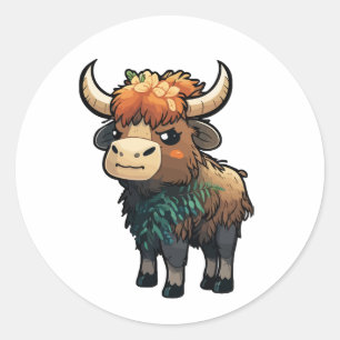 Pegatina Redonda lindo estilo de personalizado de anoa