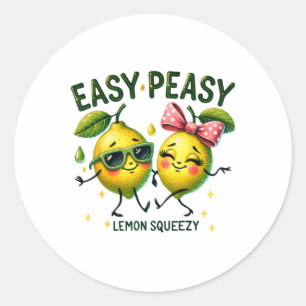 Pegatina Redonda Lindo Fácil Peasy Limón Squeezy Hola Vacaciones de