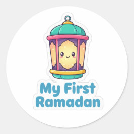 Pegatina Redonda Lindo Farol Mi Primer Ramadan Niños Sticker