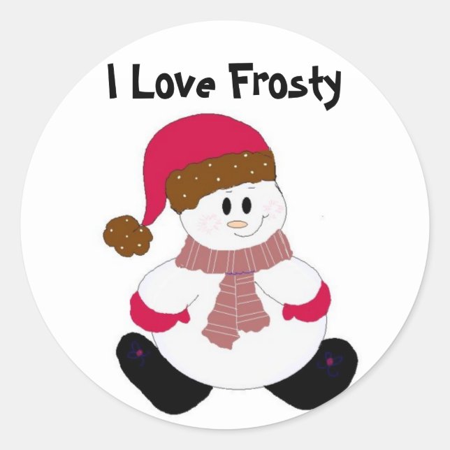 Pegatina Redonda Lindo Frosty (Anverso)