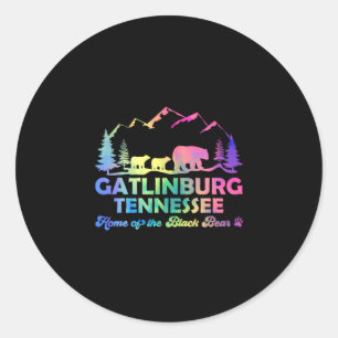 Pegatina Redonda Lindo Gatlinburg Tennessee Oso Grandes Montañas Hu