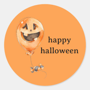 Pegatina Redonda Lindo Jack O Lantern de Halloween